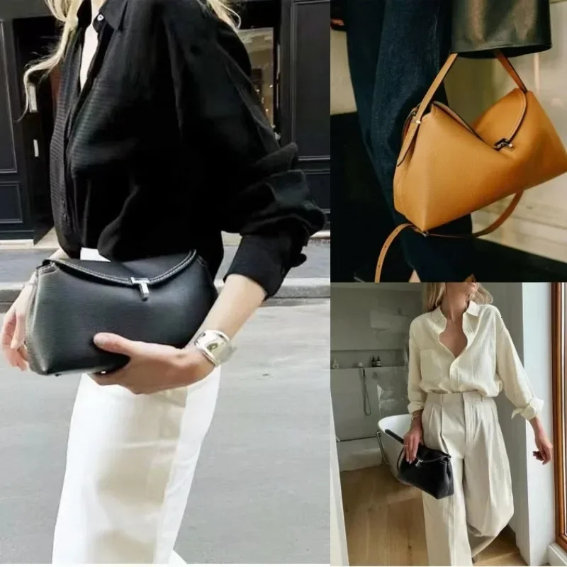 Cowhide Handbagoriginal Nodic Real Leather T Lock Flap Clutch Messenger Bag