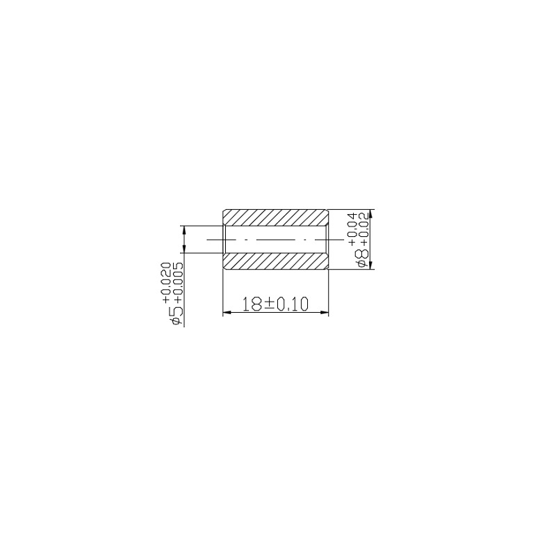 High-Quality Copper Oil Bearing Sleeve Dimensions: OD 8mm, ID 5mm, H 18mm Direct Manufacturer Supply