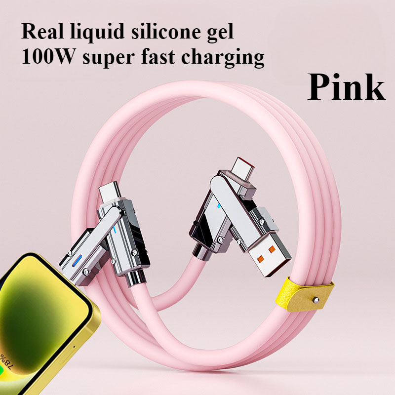 4 In 1 120W USB A/C to Type C Cable 3 IN 1 PD 100W Fast Charging Data Cable for iPhone 15 Pro Max Samsung S24