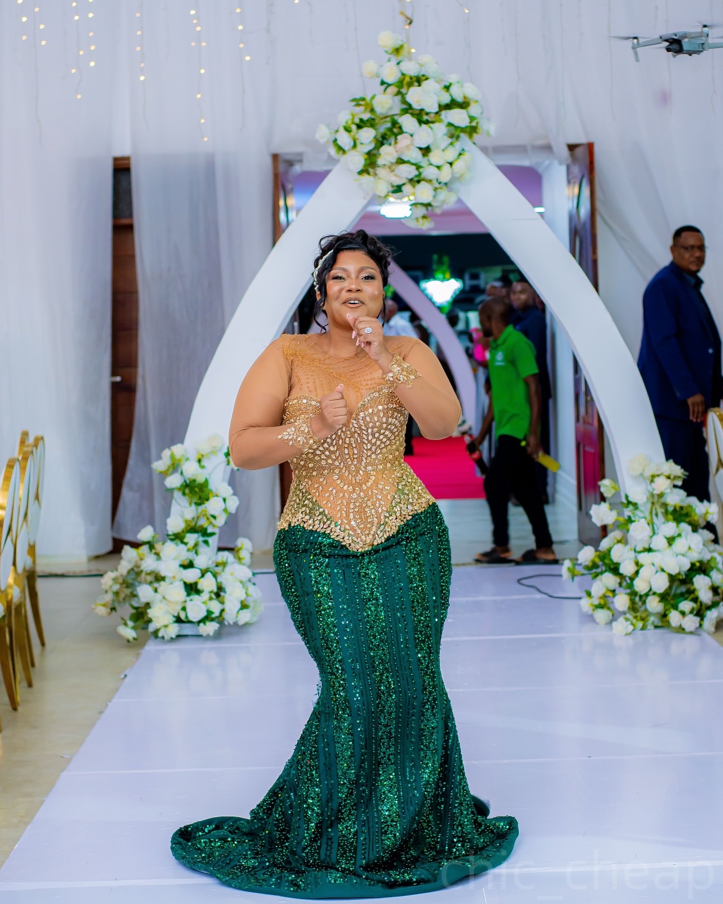 Dark Green Mermaid Prom Dresses 2024 Rhinestones Beaded Sheer Neck Evening Formal Party Second Birthday Engagement Gowns Plus Size Dress For Special O
