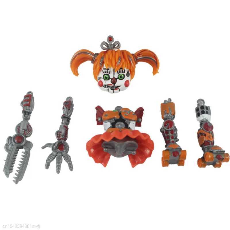 6 pieces/set FNAF Freddy Bonnie Foxy Fazbear Bear PVC Model Action Character Childrens Birthday Gift Toy X241128