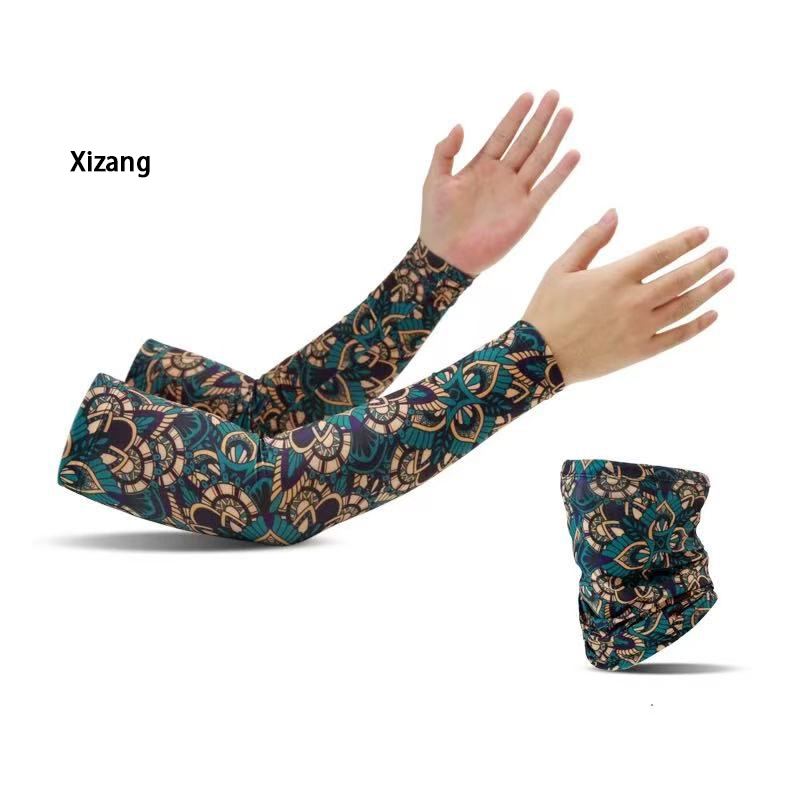 Sunscreen suit outdoor cycling summer men and women UV ice silk sleeve cover mask shade breathable