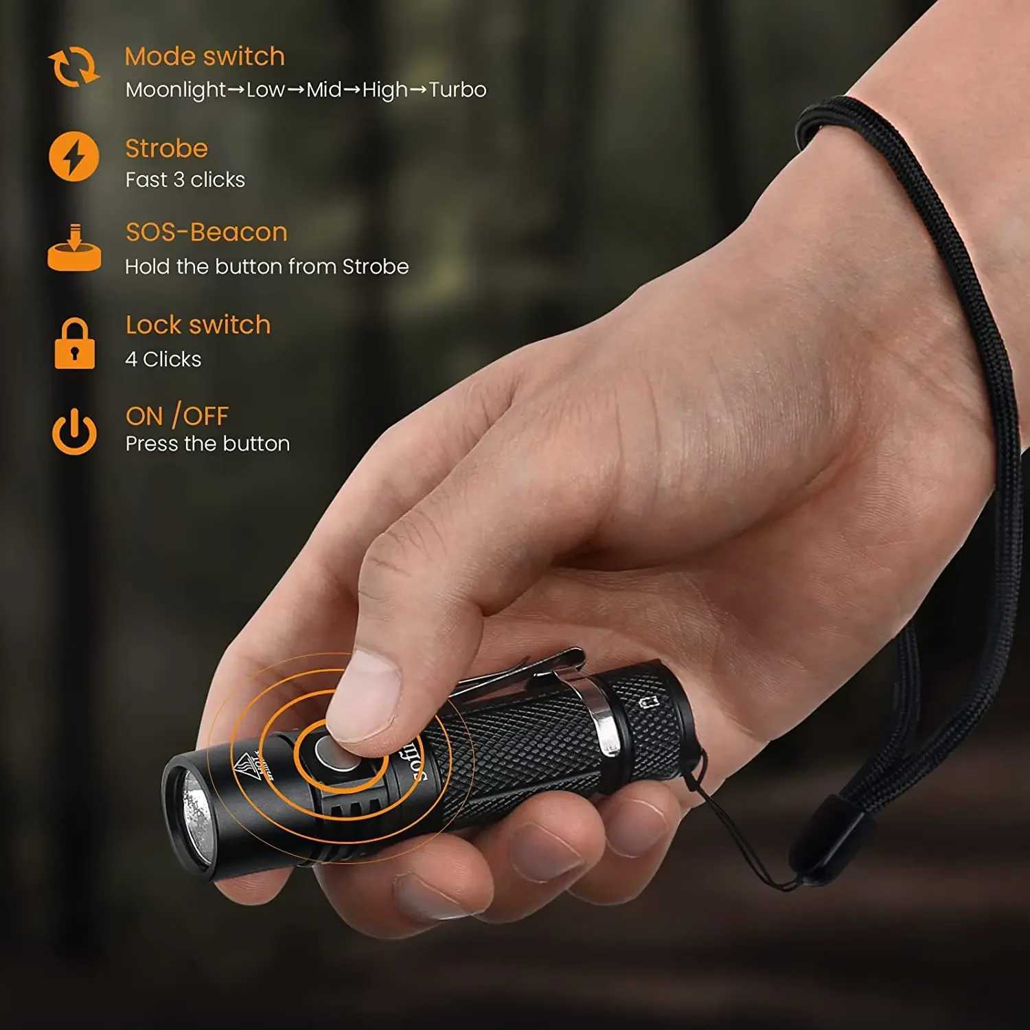 Sofirn-SP10 V3.0 Mini LED Flashlight 14500 AA Pocket Light Torch LH351D 90 High CRI 5000K 1000lm Max Waterproof Mini Torch Z241204