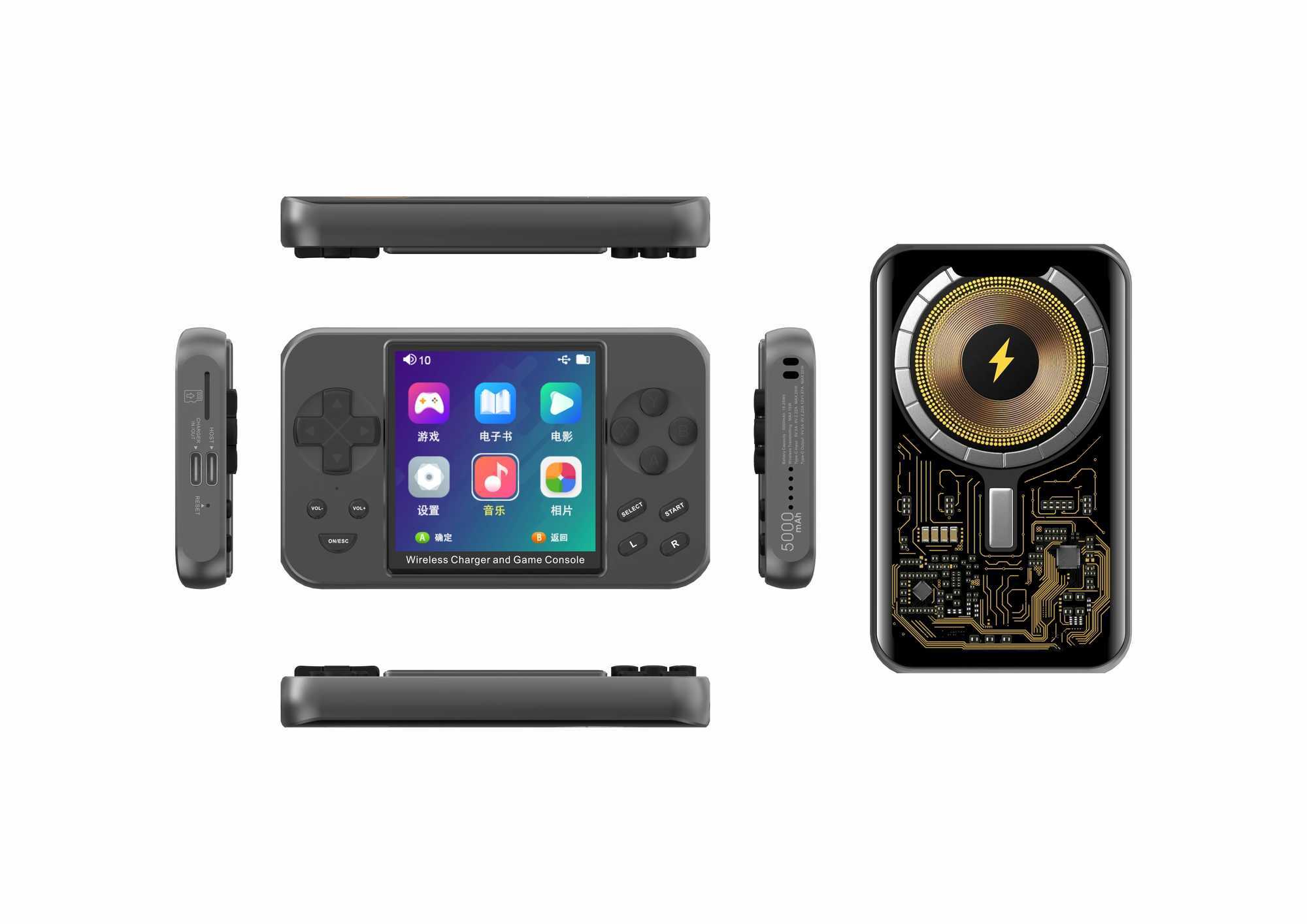 Q88 handheld game console port Wireless charging function Metal Housing MP3 MP4 game ips snXJ241204