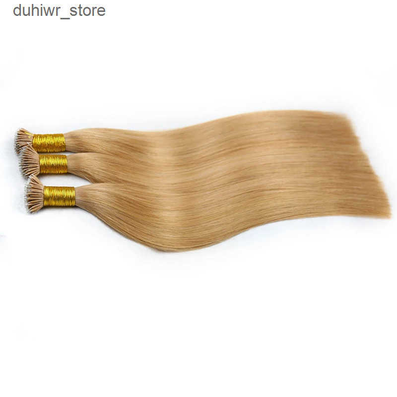 Hair Wefts Straight Nano ring Human Fusion Hair Keratin Capsules Micro Beads Ring Brazilian Remy Human Hair Extensions 50 Strands For Women J241204