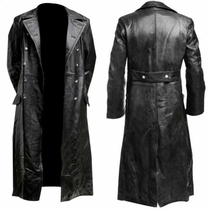 Mens Classic German Second World War Military Officer Black Fur Coat 241203