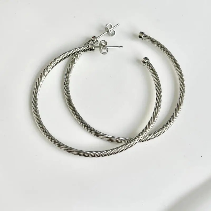 925 Sterling Silver Earring DY Classic Ladys Earrings Gold-Plated 241203