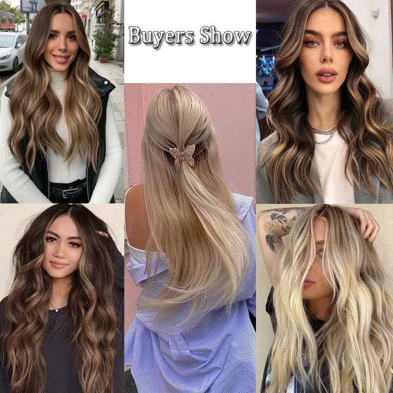 Wire Hair Extensions Real Human Hair Balayage Dark Brown to Chestnut Brown Invisible Transparent Remy Fish Line Hair Extensions S25526