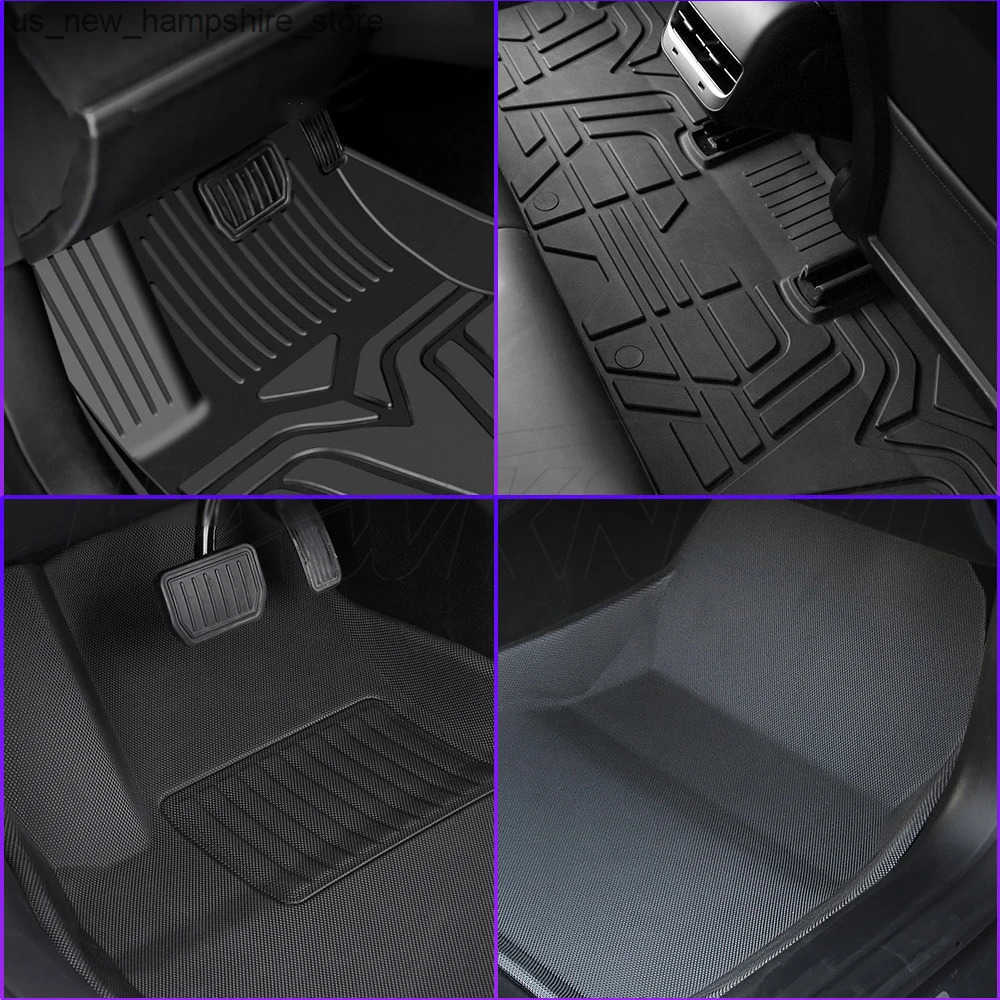 Floor Mats Carpets TPE Trunk Mats for 2024 Tesla Model 3+ Highland Waterproof Foot Pads Front Rear Trunk Mat New Model3 Auto Accessories J241204