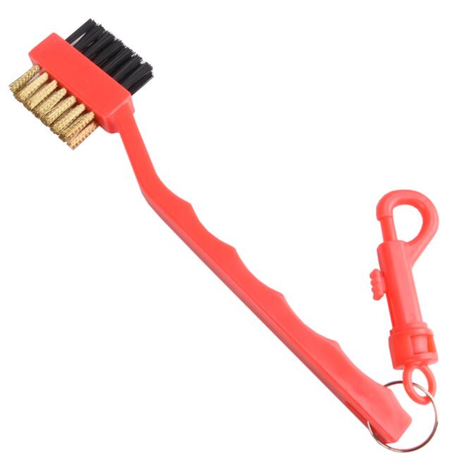 Golf Cleaning Brush Portable Non-slip Handle Grip Dirt Removal Nylon Bristles Double Side Golf Club Cleaner Golf Accessories