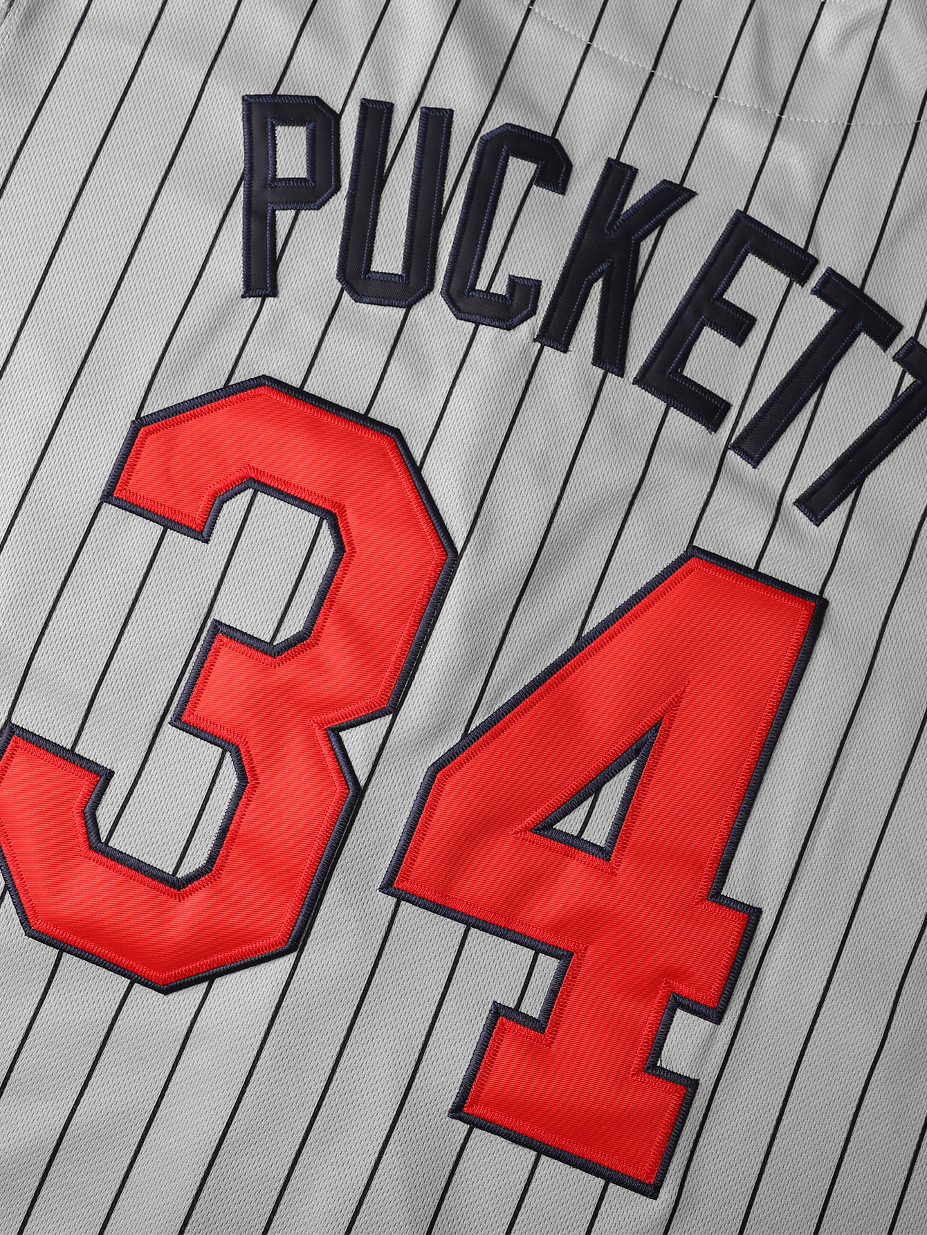 #34 PUCKETT Grey Baseball Jersey 100% Stitched Vintage Baseball Jerseys Breathable Embroidered Letter & Number Design, for Casual, Training