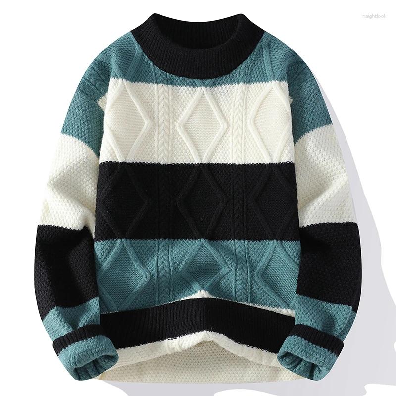 Mens Sweaters 2024 Fall Winter High End Argyle Plaid Sweater Men Korean Style Mens Christmas Jumper Cashmere Pullover S251110