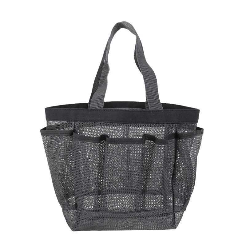 Bathing and Swimming Bag with 7 Pockets, Beach Bag, Bathroom Drainage Mesh Shower Basket, Bath Cosmetics Storage Bag