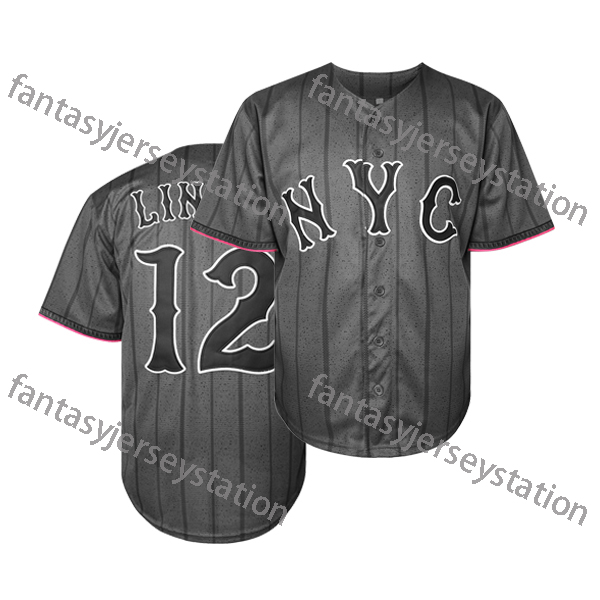 Men's #12 LINDOR Embroidered Baseball Jersey - V-Neck, Short Sleeve, Polyester - Perfect for Sports & Outdoor Activities IN STOCK