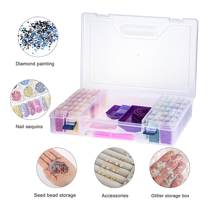 Storage Box Diamond Picture Convenient Multi-functional Plastic Transparent Storage Box