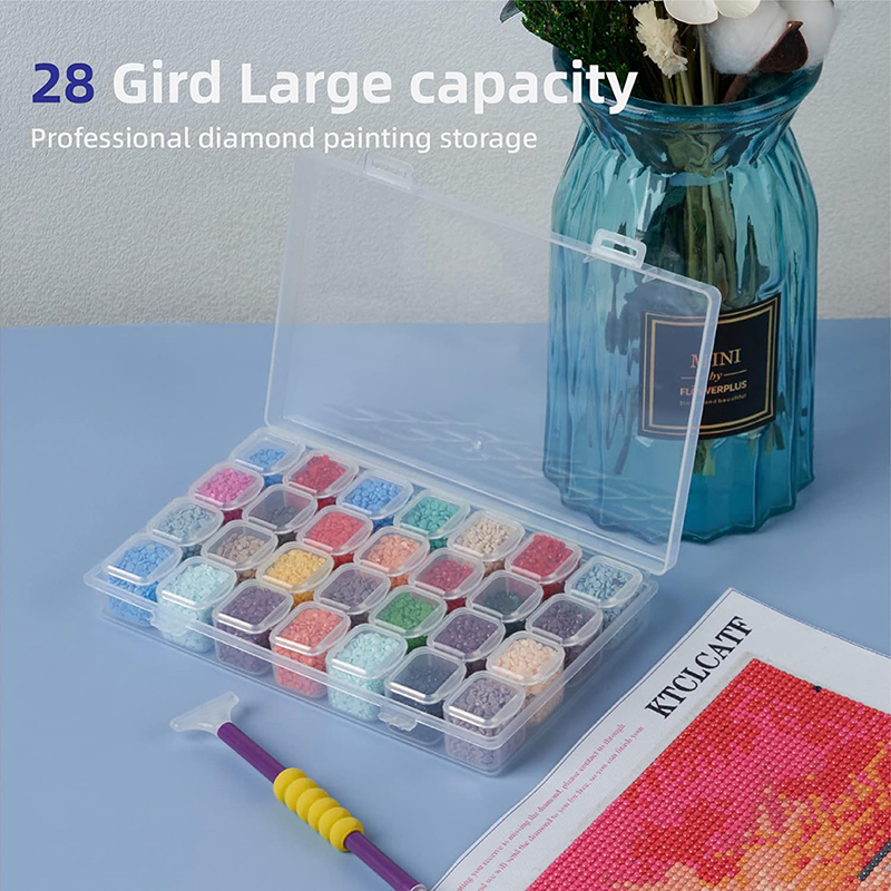 28 Grid Jewelry Storage Box Diamond Painting Nail Tools Loose Beads Transparent Storage Box wholesale
