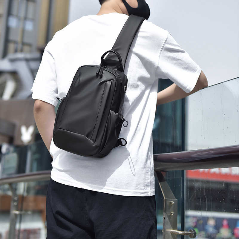 Waterproof Backpack, Men's Casual Crossbody Bag, Fashionable Men's Chest Bag, Sports Chest Bag, Multifunctional Wearresistant Bag 241204