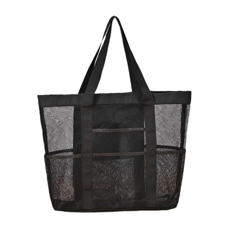 Beach Bag, Polyester Mesh Wash Bag, Foldable Beach Travel and Vacation Storage Bag