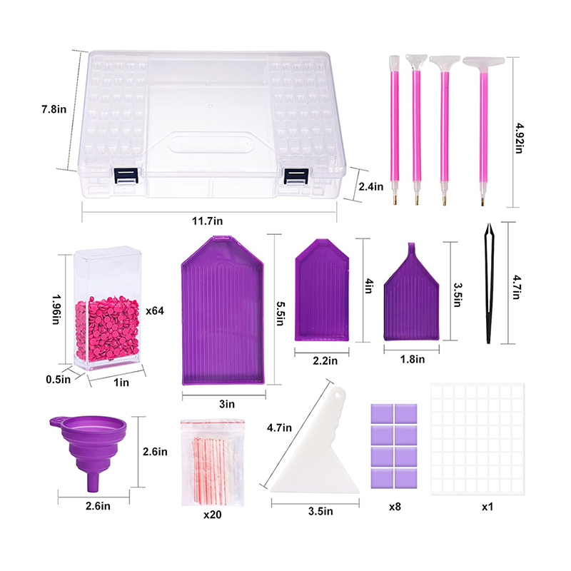 Storage Box Diamond Picture Convenient Multi-functional Plastic Transparent Storage Box