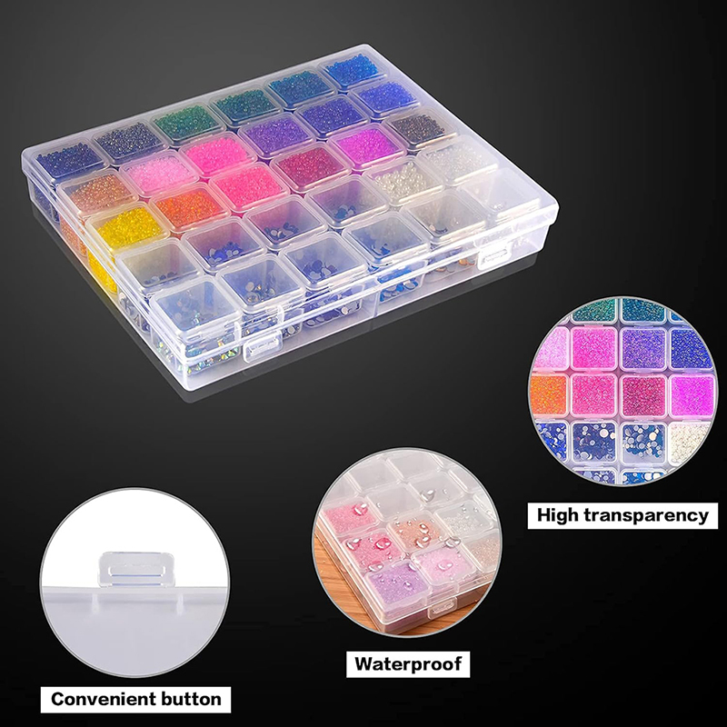 Storage Box Multi-functional Rice Beads Loose Beads DIY Nail Diamond Transparent Independent Inner Compartment Storage Box