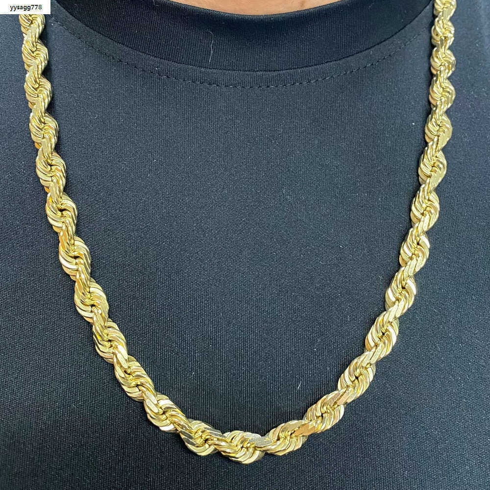 Custom 3MM 10K 14K 18K Solid Gold Rope Chain Necklace Fine Jewelry Shine Brightly Twisted Rope Chain For Men Women