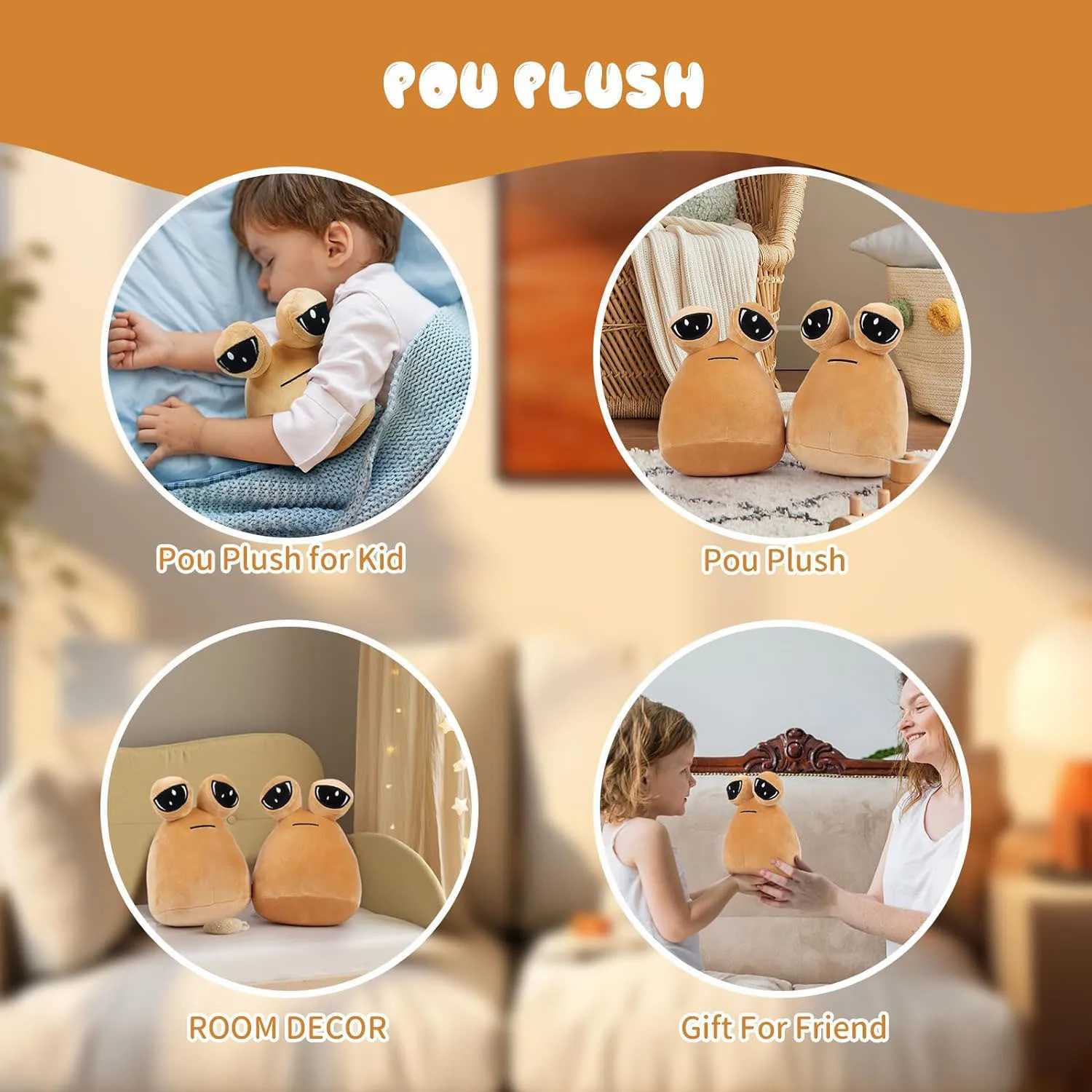 Big Size Hot Game My Pet Alien Pou Plush Toys Alien Stuffed Animal Pou Plushie Toy For Kids Birthday Gift Halloween DecorationsXJ241204