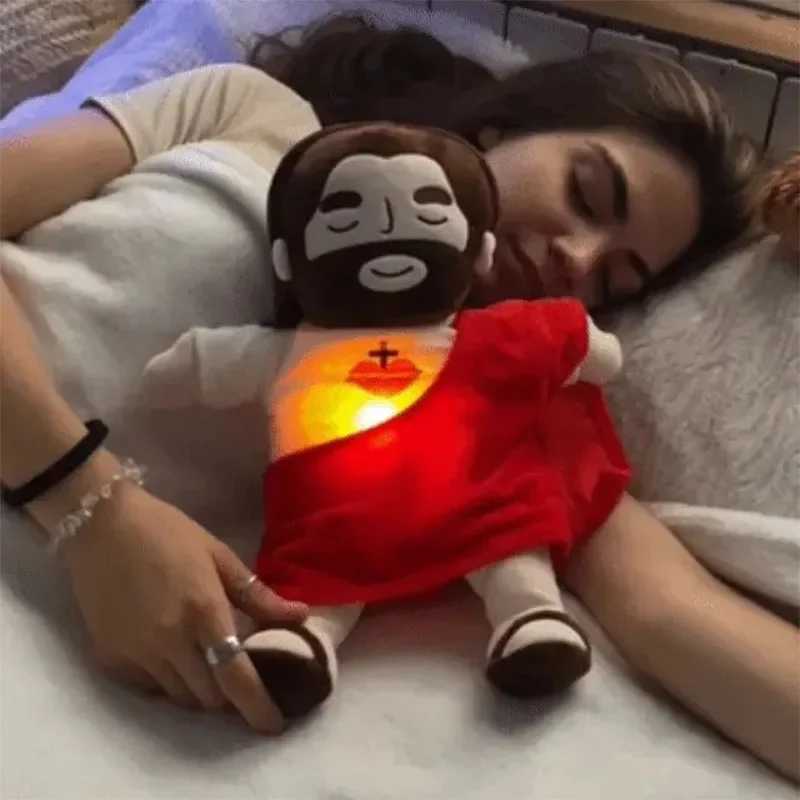 38CM Breathing Jesus Plush Toy Baby Soothing Jesus Doll Four-gear Adjustment Children Sleep Music Companion Kids Christmas GiftsXJ241204