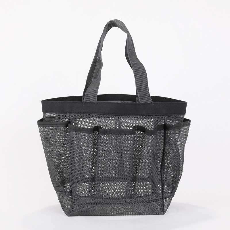 Bathing and Swimming Bag with 7 Pockets, Beach Bag, Bathroom Drainage Mesh Shower Basket, Bath Cosmetics Storage Bag