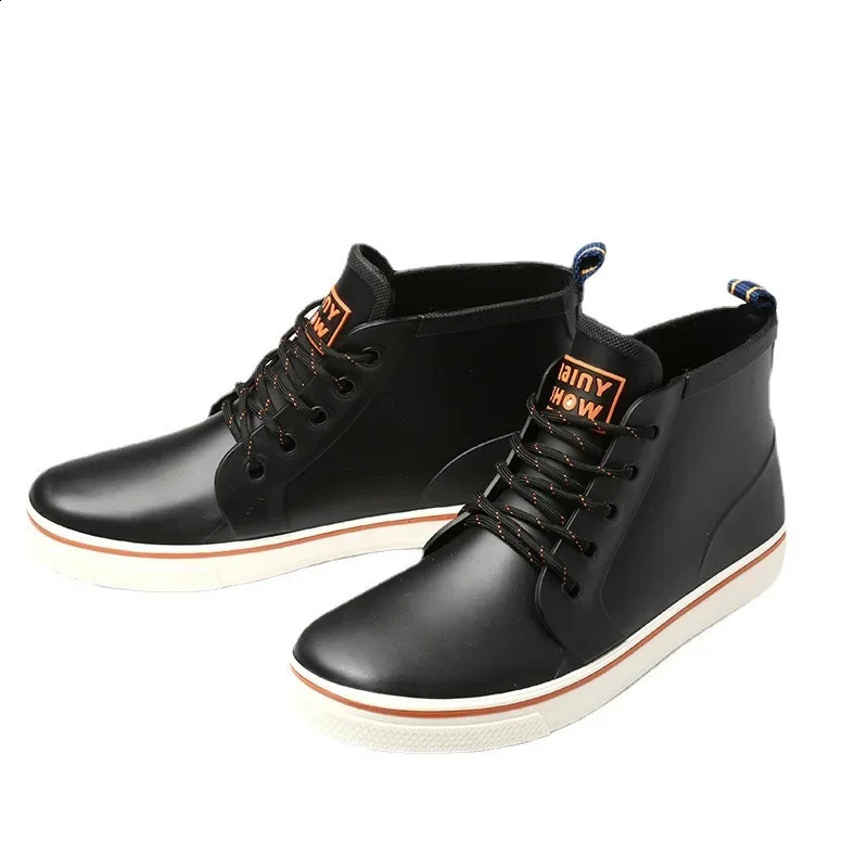 Outdoor Casual Rain Boots Men Rubber Shoes Ankle Rainboots Comfort Slip on Fishing Shoes Men Waterproof Work Boots Couple Shoes 241204