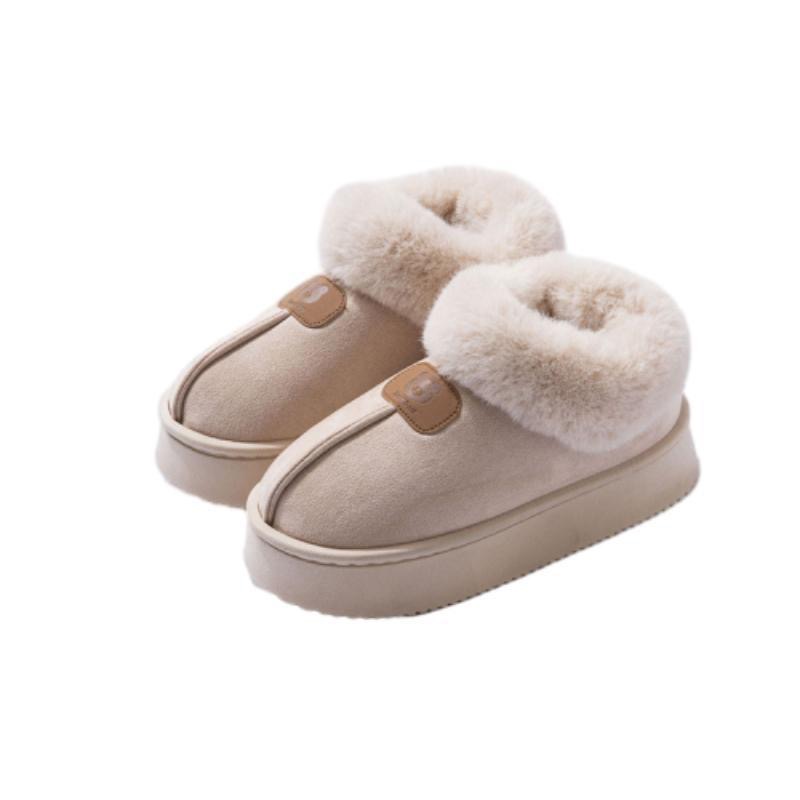 2024 New Women Fur Slippers Ankle Boots Flats Platform Short Plush Warm Flip ps Cotton Shoes Designer Brand Winter Snow Botas