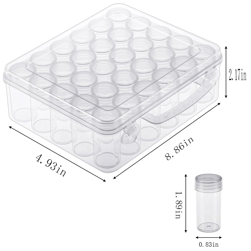 30 Large Transparent Plastic Storage Boxes for Diamond Painting Beads Particles Spices with Convenient Storage Container