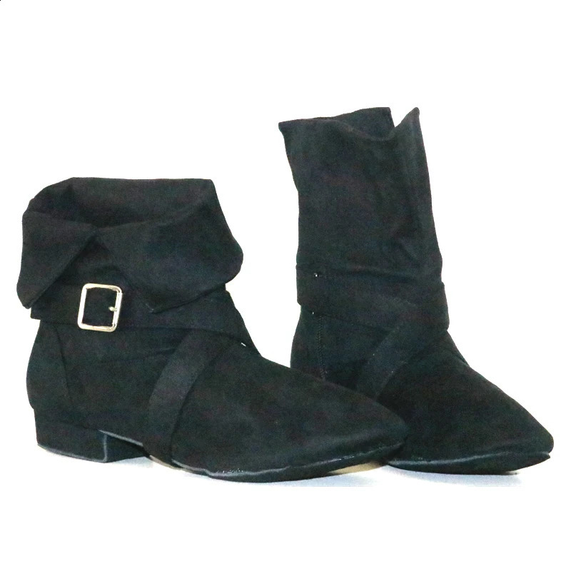 Suede Sole Boot Step Womens Latin Dance Boots Salsa Shoe Long Warm Up Line Shoes West Swing Dance Boots 241213