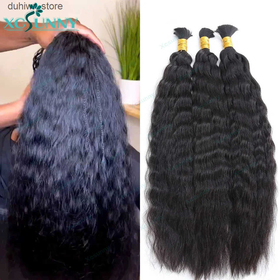 Hair Wefts Bulk Human Hair For Braiding Wet And Wavy Double Drawn Curly Bulk Human Hair Bundles Wholesale No Weft Extensions Boho Braids J241204