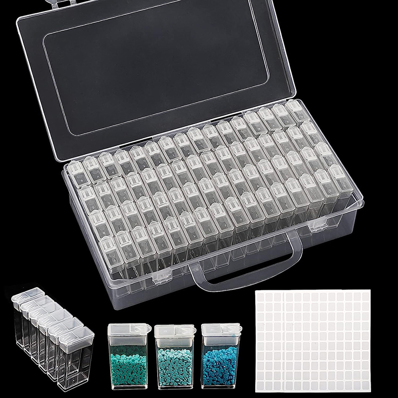Storage Box Home Desktop Nail Art Diamond Painting Dustproof Transparent Pp Plastic Storage Box