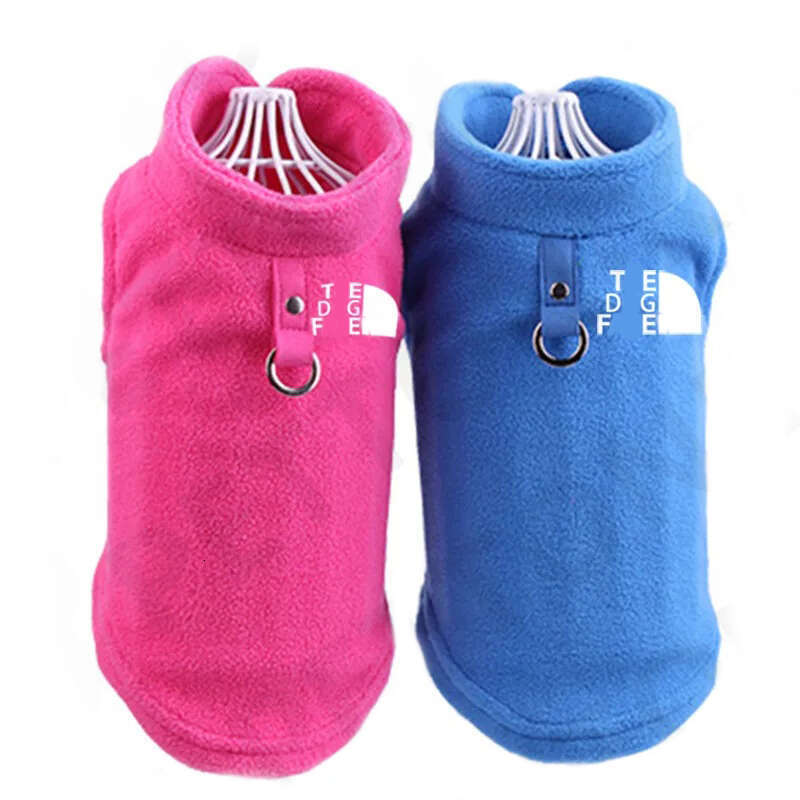 Designer Apparel Fleece Vest Dog Sweater Warm Pullover The Doggy Face Pet Jacket with O-Ring Leash Cold Weather Puppy Clothes for Small Dogs Boy or Gi