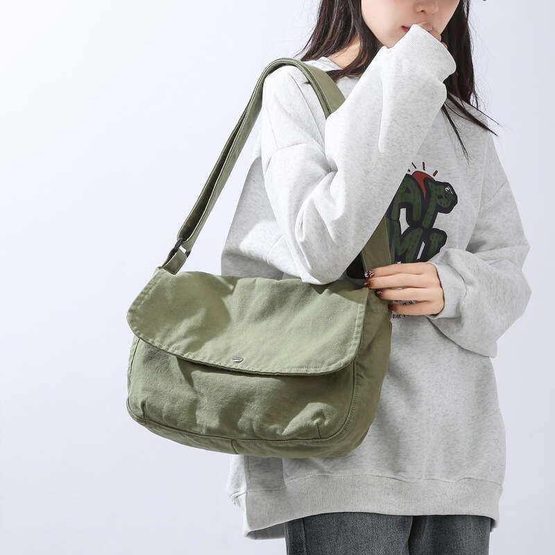 Cotton 16 Inch Canvas Fabric Women's Bag Crossbody Messenger Shopping Classes Shoulder Minimalist Tote Bags