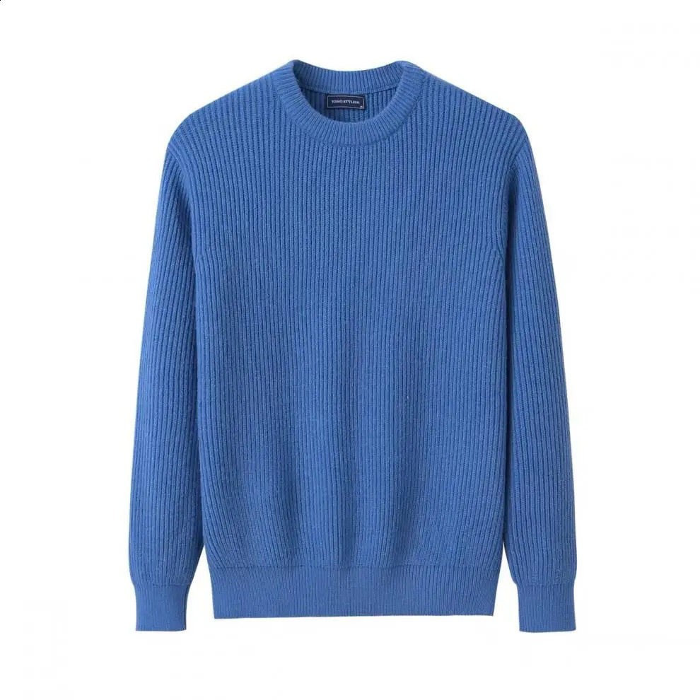 Casual Knitted Mens Polo Shirt Knitted Long Sleeve O-neck Sweater Mens Casual Solid Color Jumping Top Mens Sweater 241203