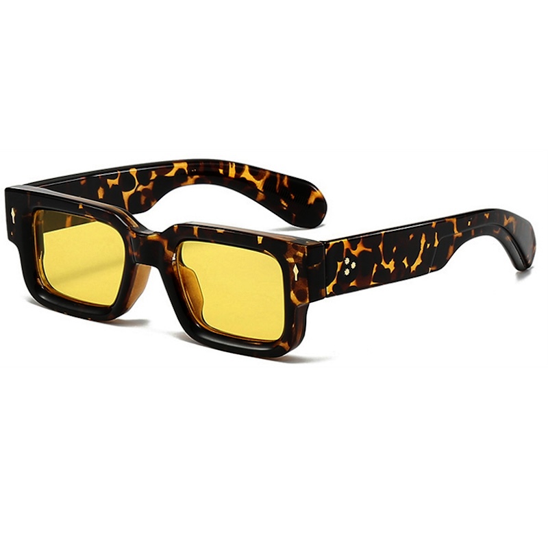 Black Square Sunglasses Men Women Steampunk Oversized Small White Designer Vintage Retro Rectangle Goggles Gothic Thick Y2K Futuristic a Pilot with Co