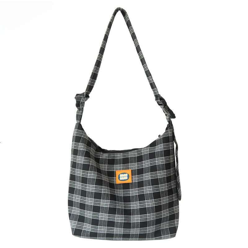 Designer Style Canvas Lazy Day Crossbody Version Of Everything Checked Cloth Bag