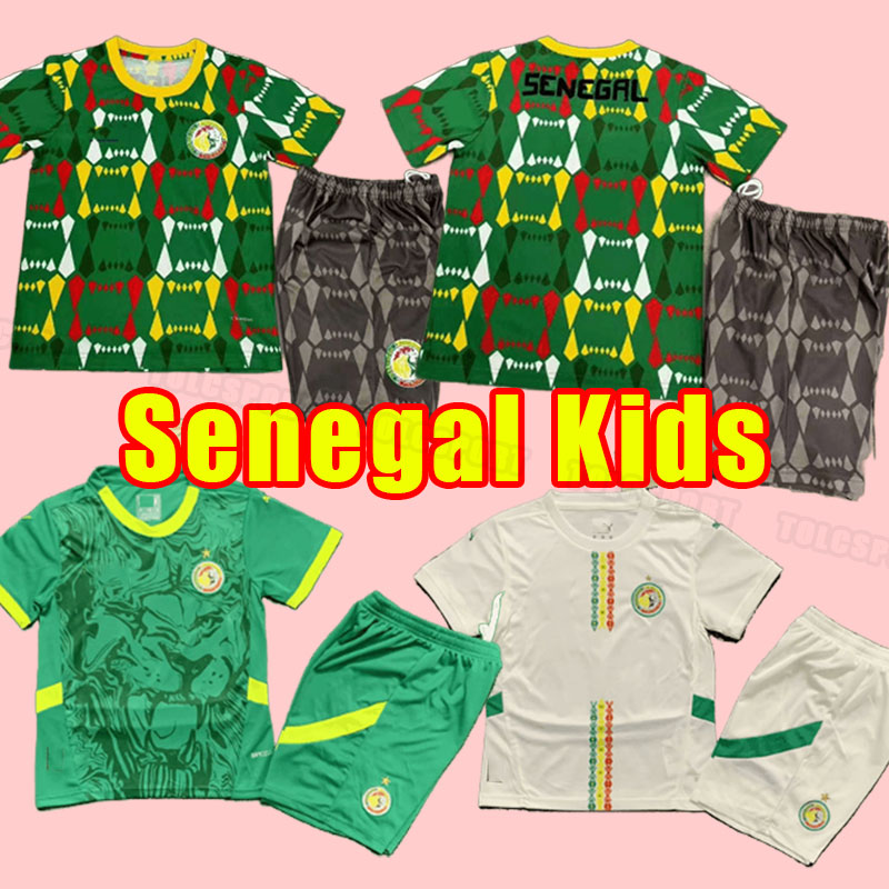 Kids child World 24/25 Senegal soccer jerseys 2024 2025 Cup national team KOULIBALY GUEYE KOUYATE SARR homme Maillot de foot men Fans Version training black HOME AWAY