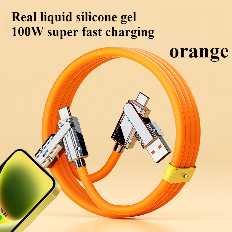 4 In 1 120W USB A/C to Type C Cable 3 IN 1 PD 100W Fast Charging Data Cable for iPhone 15 Pro Max Samsung S24