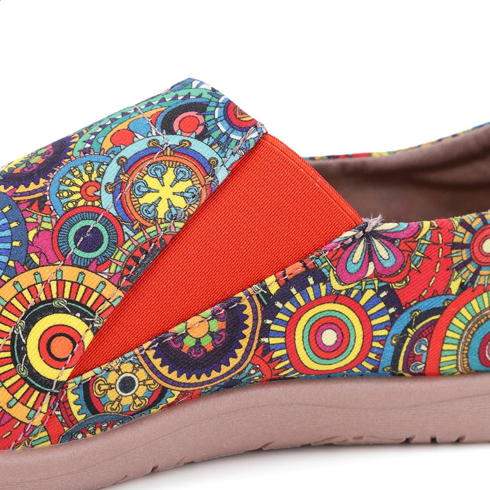 Womens art canvas walking shoes non slip casual travel shoes breathable slides flat shoes comfortable daily wear 241203