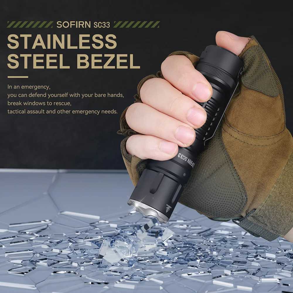 Sofirn SC33 LED Tactical Flashlight XHP70.3 HI 5200lm Powerful 21700 Type C Rechargeable Torch E-switch Outdoor Light Z241204