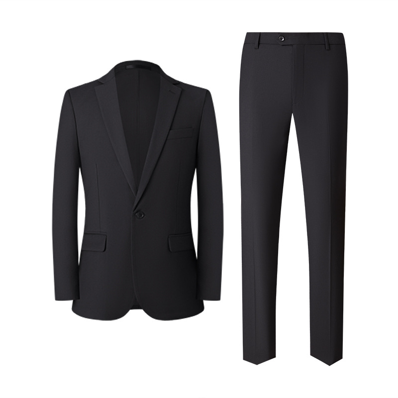H441 Elegant Men's Two-Piece Business Suit Set - Tailored for Professionals
