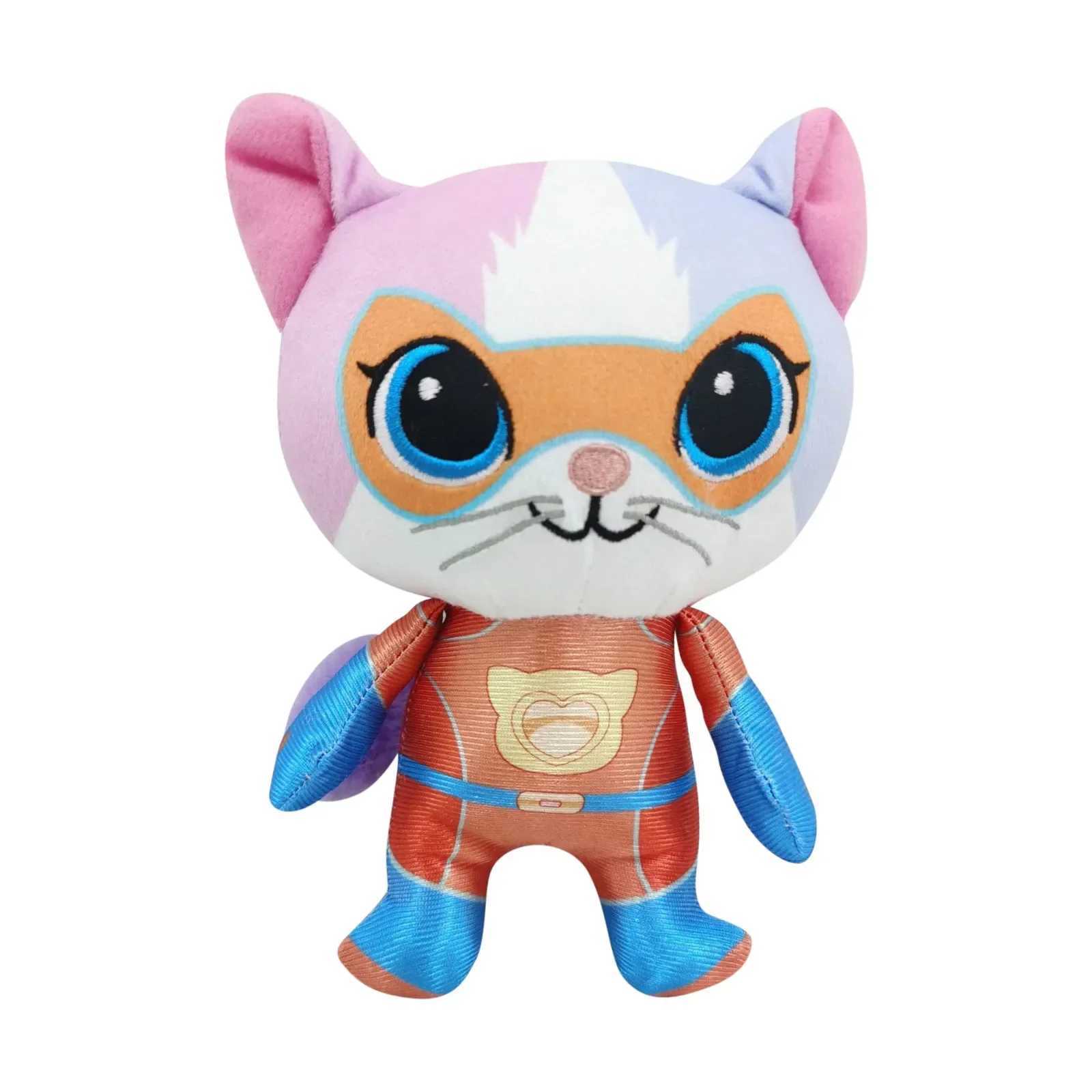 4pcs Super Kitties Team Anime Plush Toys Crystal Super Soft Plush Toy Doll Blue Kitten Green Kitten Yellow Kitten Doll Kids ToyXJ241204