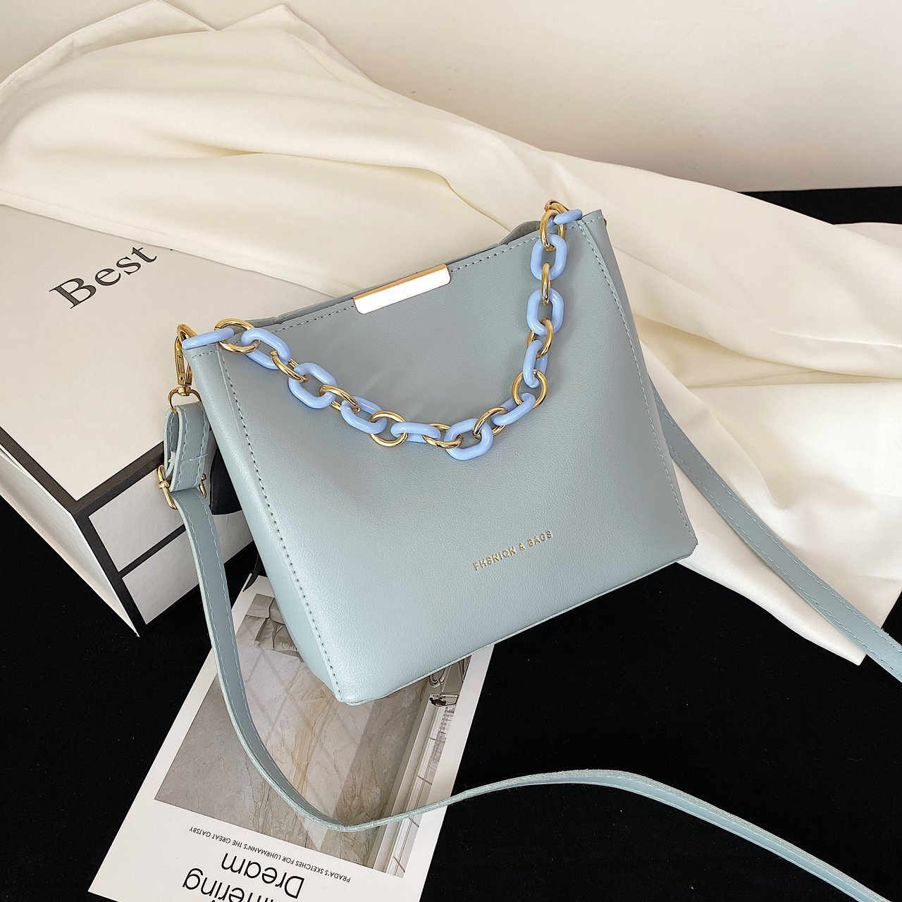 Women s trendy fashion chain portable bucket bag fashionable leisure multifunctional designer single shoulder trend crossbody bag