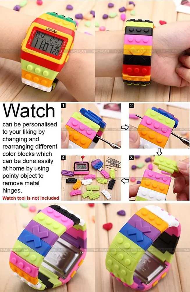 SHHORS Candy Rubber Digital Stopwatch Waterproof Mens and Womens Sports Watch LED092 X241204