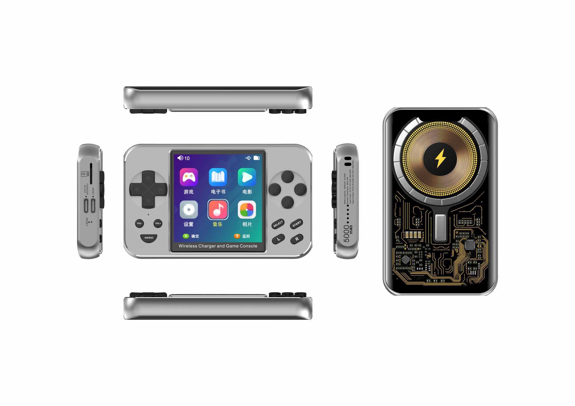 Q88 handheld game console port Wireless charging function Metal Housing MP3 MP4 game ips snXJ241204