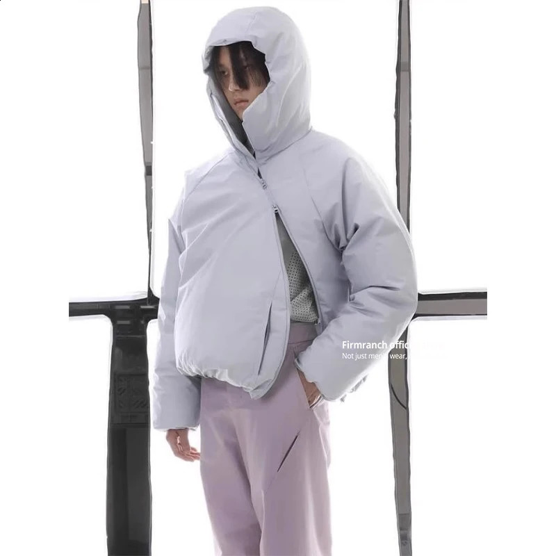 Firmranch PAF Curled Zipper n Hooded Snow Jacket Loose Bread Puff Jacket Suitable for Men Women Warm Park Winter Jacket 241202