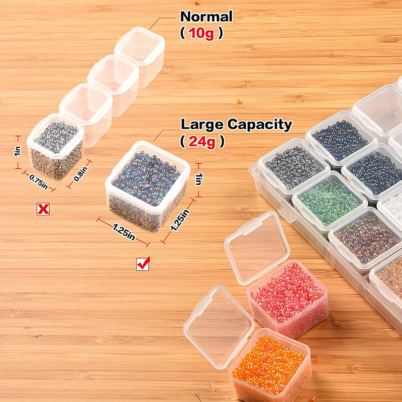 Storage Box Multi-functional Rice Beads Loose Beads DIY Nail Diamond Transparent Independent Inner Compartment Storage Box